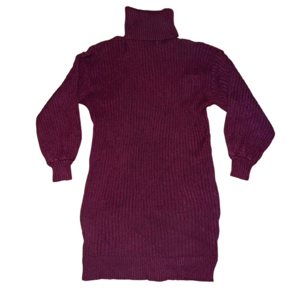 Turtle Neck Ribbed Sweater Dress - Picture 4 of 4
